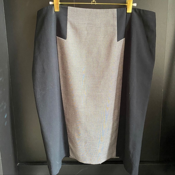 Makes and Spencer Slimming Colorblock Ponte Knit Pencil Skirt with slit - Picture 5 of 8